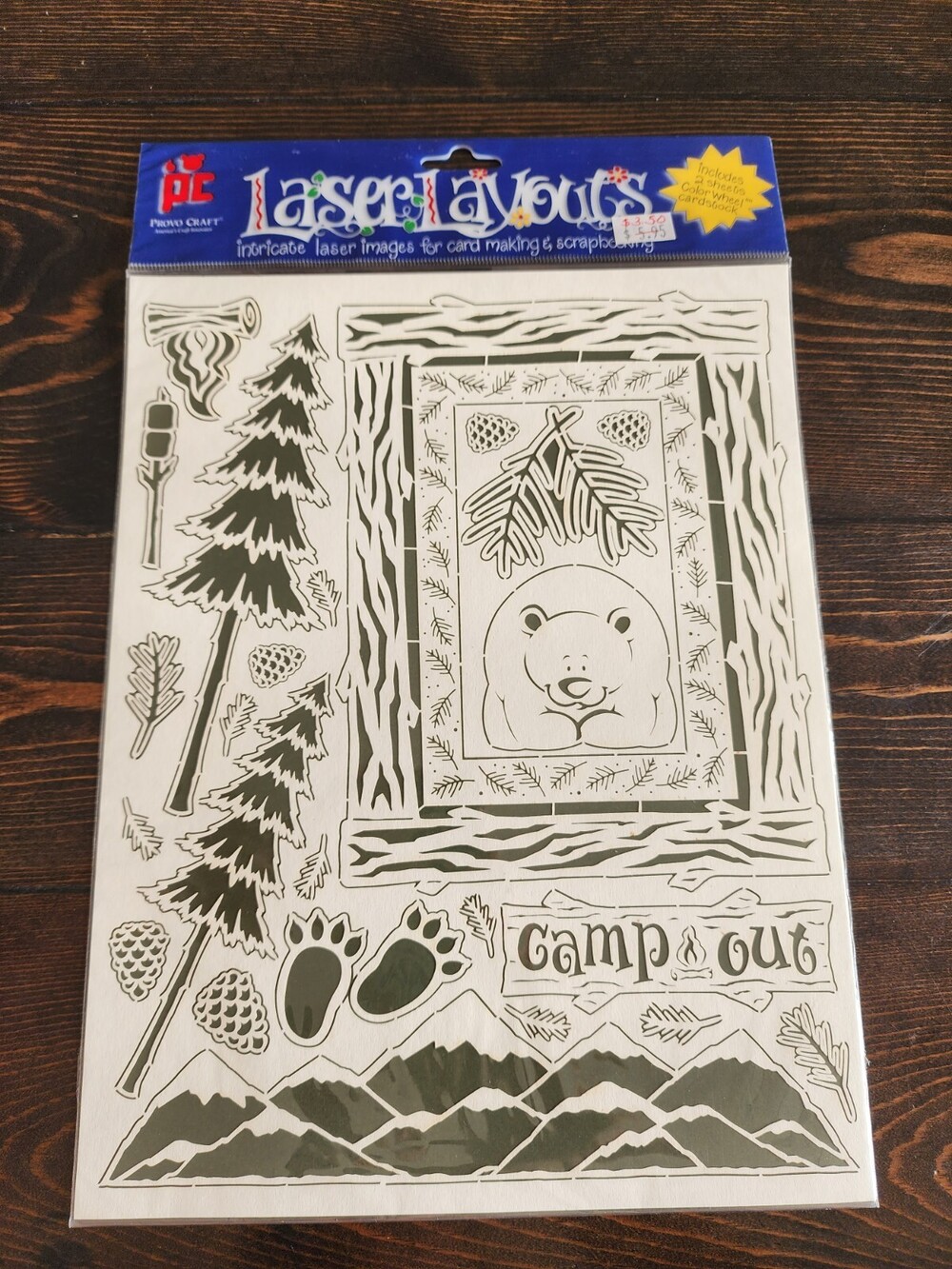 Vintage Laser Layouts Camping Bear Tree Provo Craft USA New Retired VINTAGE #23